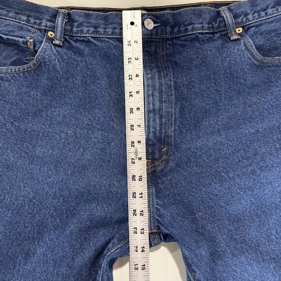 VTG Levis 517 Jeans Mens 42x32 Blue Boot Cut Slim Fit High Rise Dark Wash Denim - Picture 9 of 12